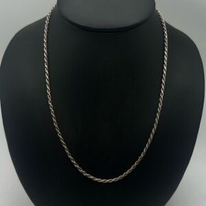 Vintage Sterling Silver Rope Chain - 16 inches (short)